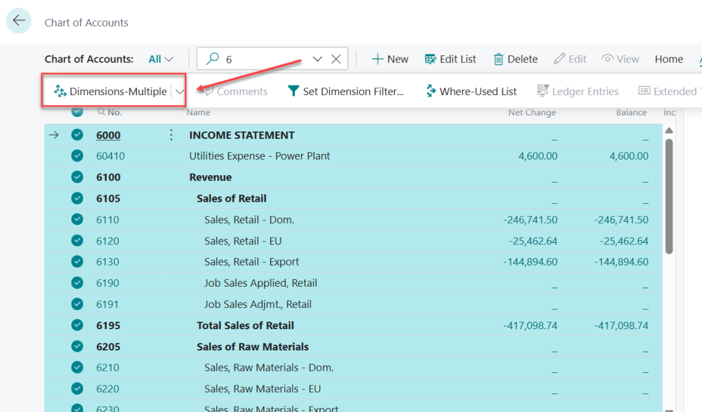 การเซตอัพ Dimensions-Multiple ใน GL Account
